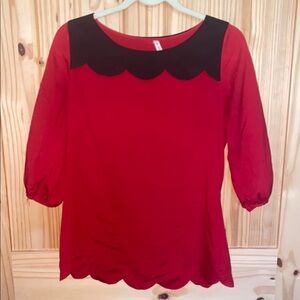 Red and Black Women's Top